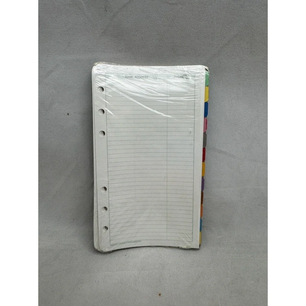 Day-Timer Color Address Phone Directory 12 Tab Portable Size 3-3/4